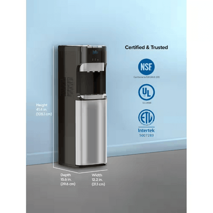 Brio Bottom Load Water Cooler Dispenser with Hot Cold and Room Temperature Water 3 to 5 Gallon Capacity Water Jugs
