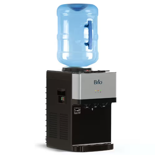 Brio Top Loading Countertop Water Cooler Dispenser with Hot, Cold and Room Temperature Water