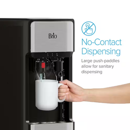 Brio Slimline Bottle less Water Dispenser 2 Stage Filtration, Paddle Dispensing, Hot and Cold