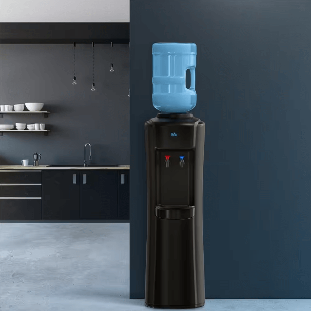 Brio Curved Top Loading Water Cooler Dispenser - Hot and Cold Water, Black